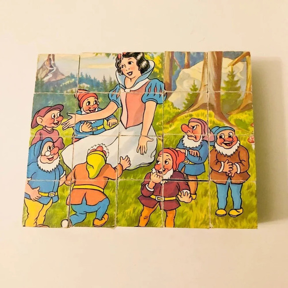 Vintage Snow White Wooden Block Puzzle Missing Scene  Sheets - Picture 9 of 16